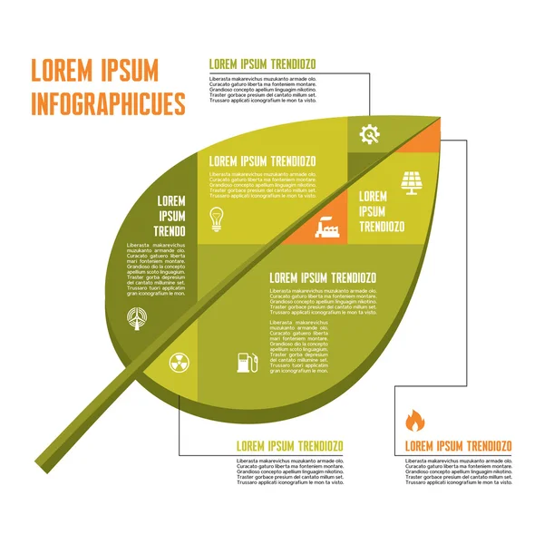 Groene blad - vector infographic concept — Stockvector