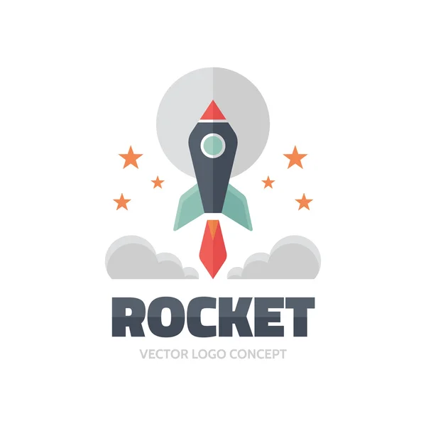 Rocket - vector logo illustration. Vector logo template. — Stock Vector