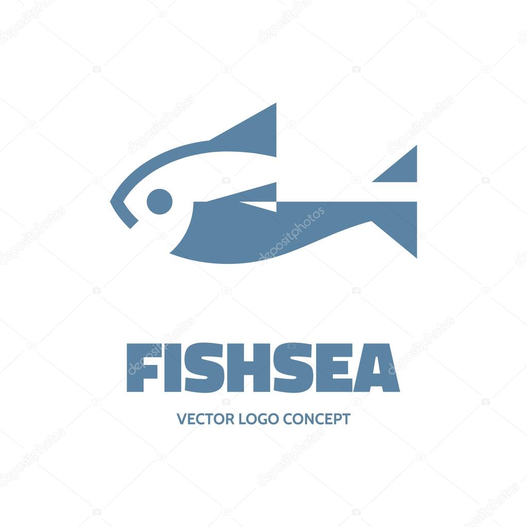 Fishsea - vector logo concept. Fish vector illustration. Vector logo template.