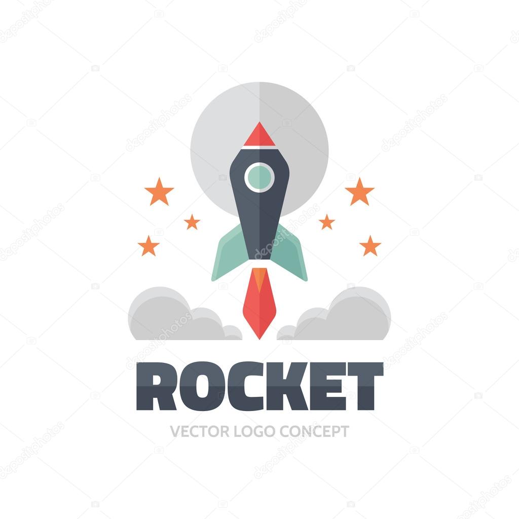 Rocket - vector logo illustration. Vector logo template.