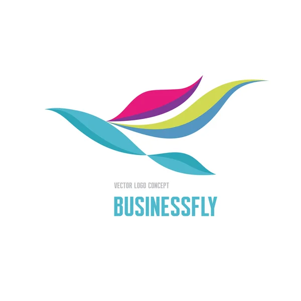 Businessfly - koncepcja logo wektor. Ilustracja koncepcja ptak. Wektor logo szablon. Znak logo firmy. Element projektu. — Wektor stockowy