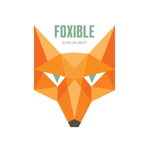 Foxible - vektör logo kavramı. Fox vektör çizim kafa. Fox baş vektör logo şablonu. — Stok Vektör