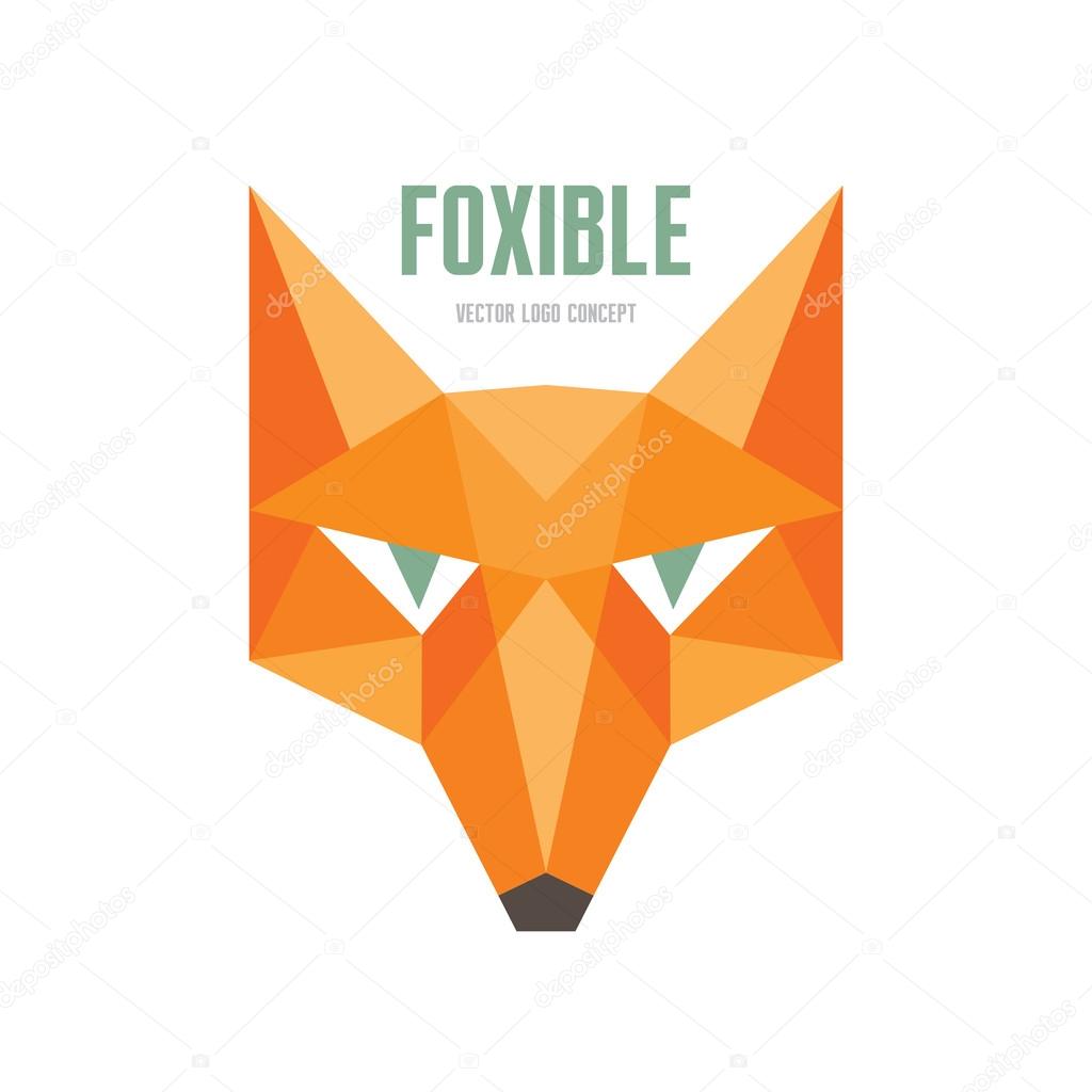 Foxible - vector logo concept. Fox head vector illustration. Fox head vector logo template.