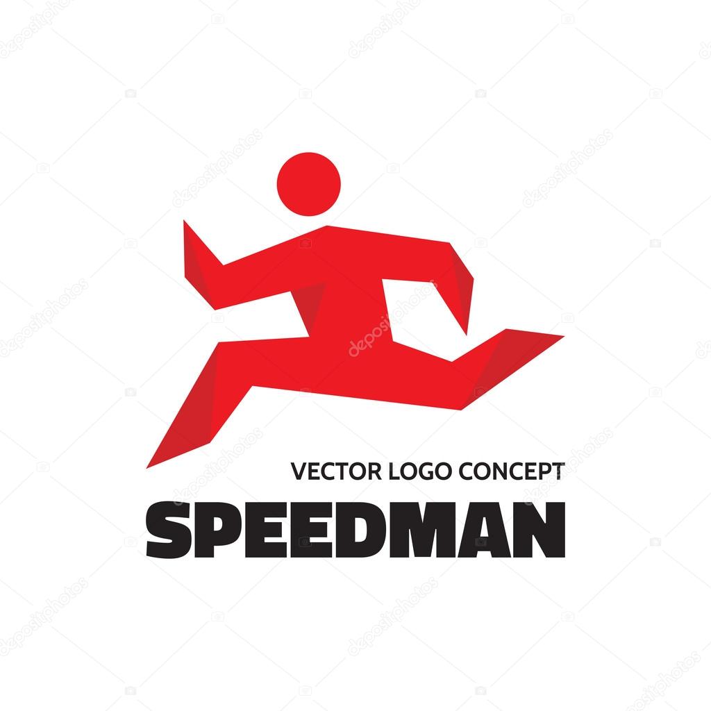 Speedman - vector logo concept illustration