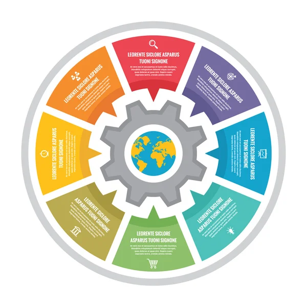 Vektorsystem cirkel - infographic koncept — Stock vektor