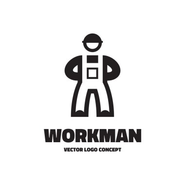 Workman - vector logo illustration. Worker logo concept. Vector logo template. Human character. Design element. clipart
