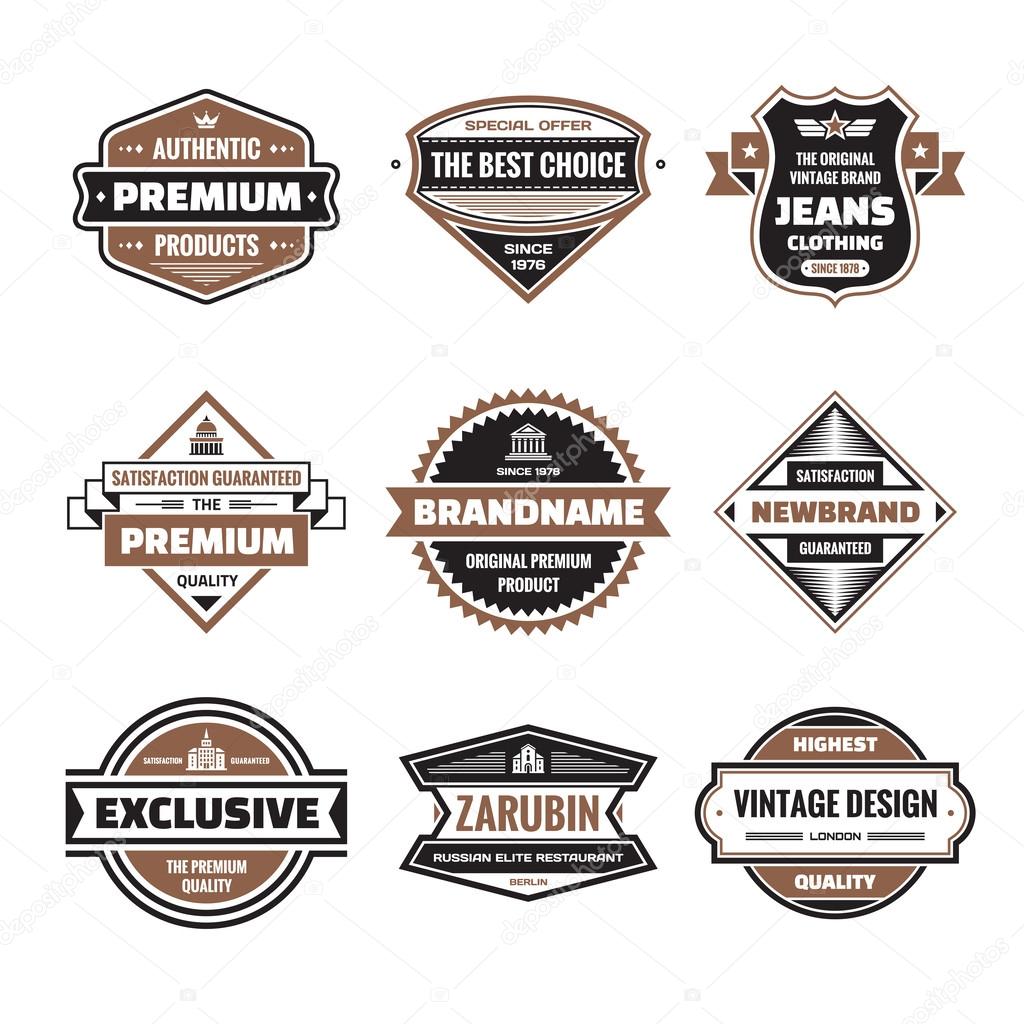 Vector graphic badges collection. Original vintage badges. Creative logo vector set. Vector retro labels collection. Design elements.