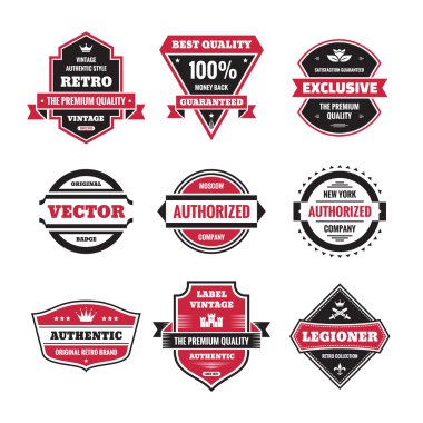 Vektör grafik rozetleri koleksiyonu. Özgün vintage rozetleri. Yaratıcı logo vektör koymak. Vektör retro etiketleri koleksiyonu. Tasarım öğeleri.