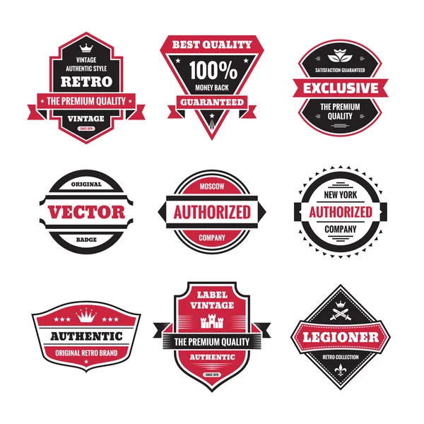 Vector graphic badges collection. Original vintage badges. Creative logo vector set. Vector retro labels collection. Design elements. — Stock Vector