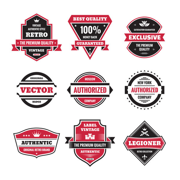 Vector graphic badges collection. Original vintage badges. Creative logo vector set. Vector retro labels collection. Design elements.
