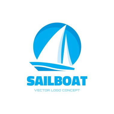 Sailboat - vector logo concept illustration. Ship sign. Design element. clipart