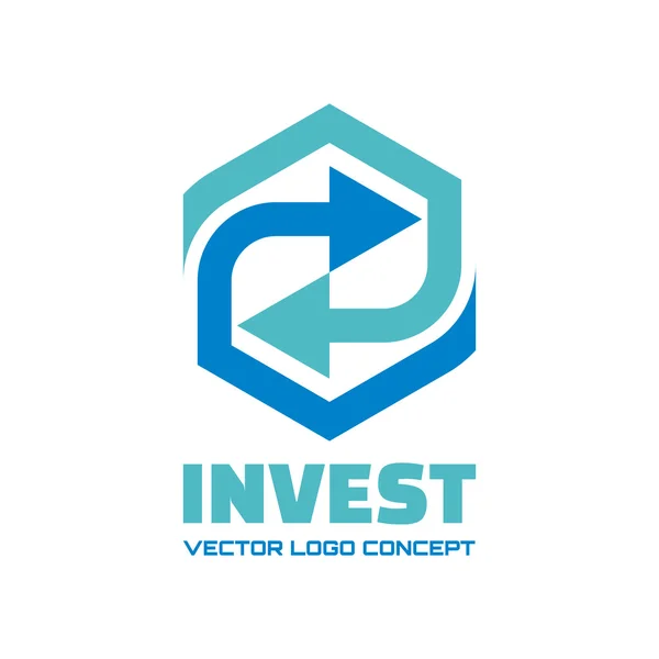 Invest - üzleti logo fogalom szemléltetése. Nyilak újrahasznosított logo fogalom. Elvont absztrakt nyilak - üzleti logo fogalom szemléltetése. Absztrakt ikon díszítőelemet. Vektor logo sablonok. — Stock Vector