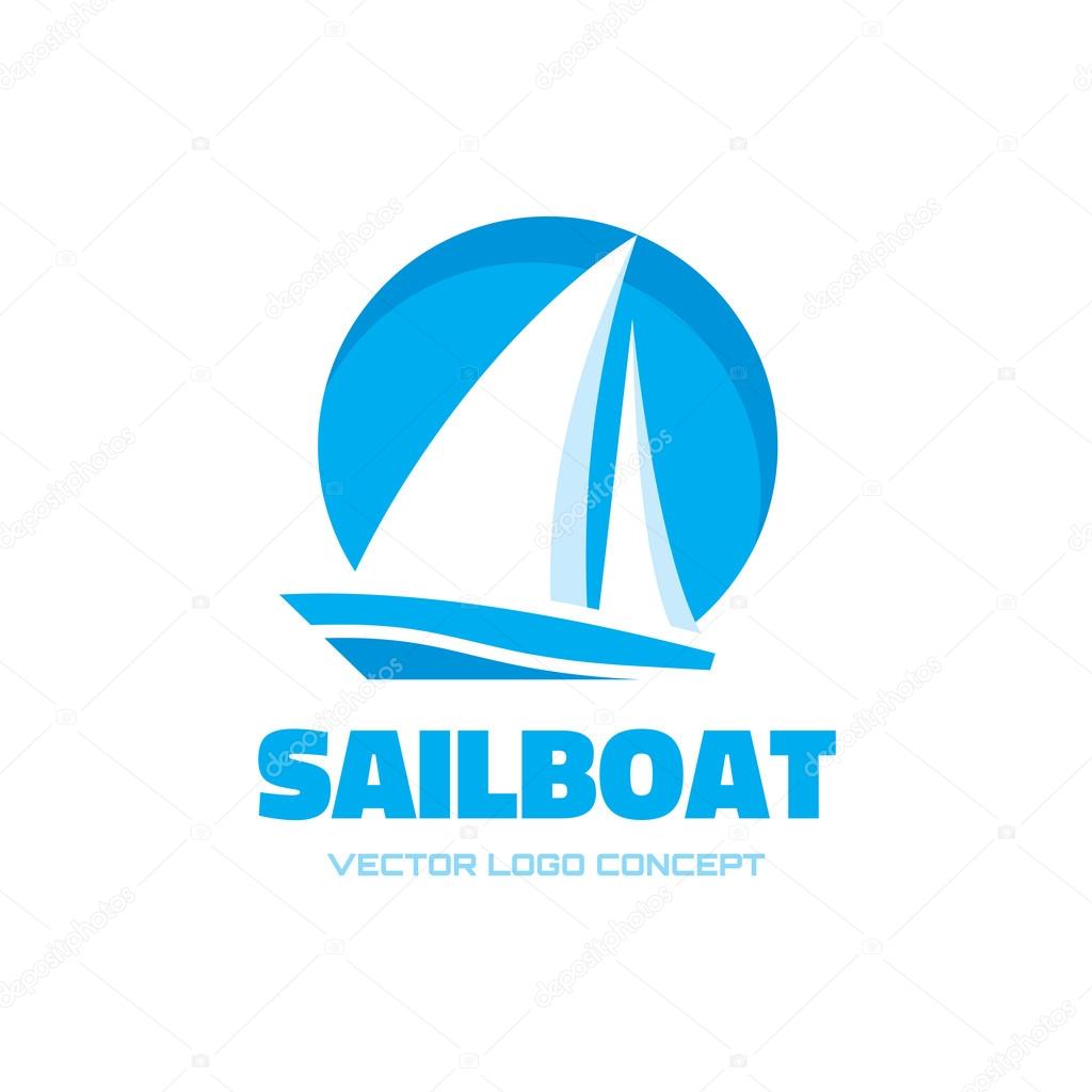 Sailboat - vector logo concept illustration. Ship sign. Design element.
