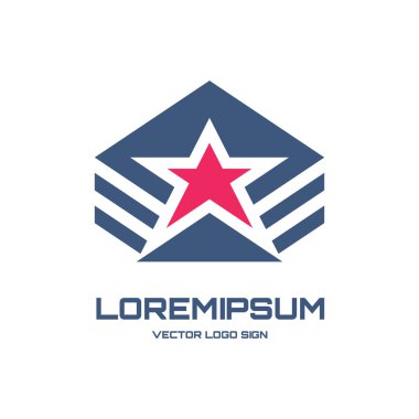 Star - vektör logo illüstrasyon kavramı. Soyut yıldız işareti. Vektör logo şablonu. Tasarım öğesi.