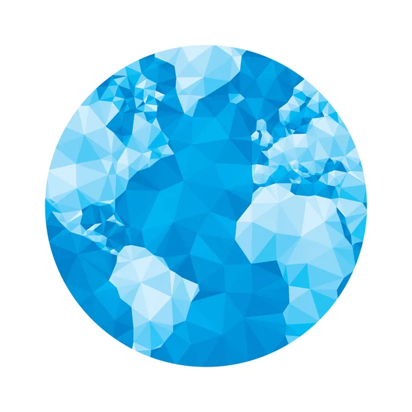 Globe map - abstract geometric vector illustration (en inglés). Ilustración poligonal Globe. Elemento de diseño . — Vector de stock