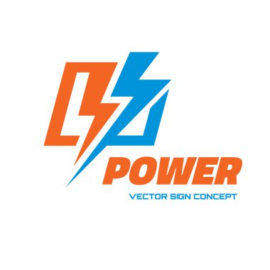 Güç - vektör logo konsept illüstrasyon. Yıldırım logosunu görmeniz gerekir. Elektrik logosunu görmeniz gerekir. Vektör logo şablonu. Tasarım öğesi.