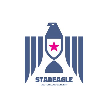 Yıldız kartal - logo klasik grafik stili iş şirket için hesabınızda oturum açın. Kartal logo illüstrasyon. Vektör logo şablonu. American eagle konsept illüstrasyon. ABD sembolü. Tasarım öğesi.