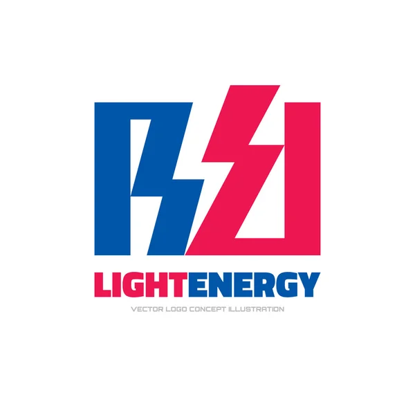 Énergie lumineuse - illustration de concept de logo vectoriel. Logo Lightning. Logo électricité. Modèle de logo vectoriel. Élément de conception . — Image vectorielle