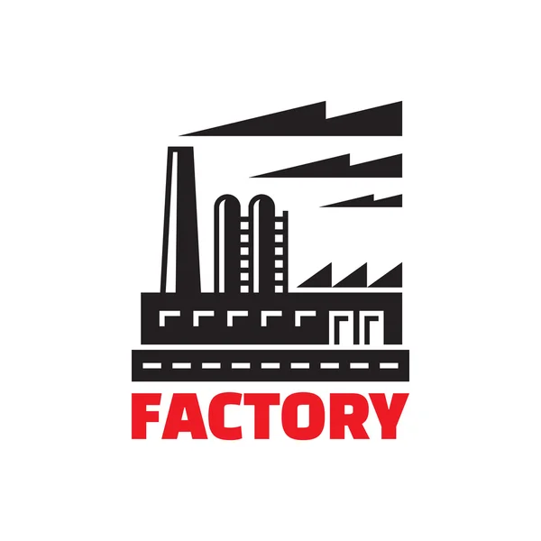 Edificio industrial de la fábrica - ilustración del logotipo del vector. Plantilla de logotipo vectorial. Elemento de diseño . — Vector de stock