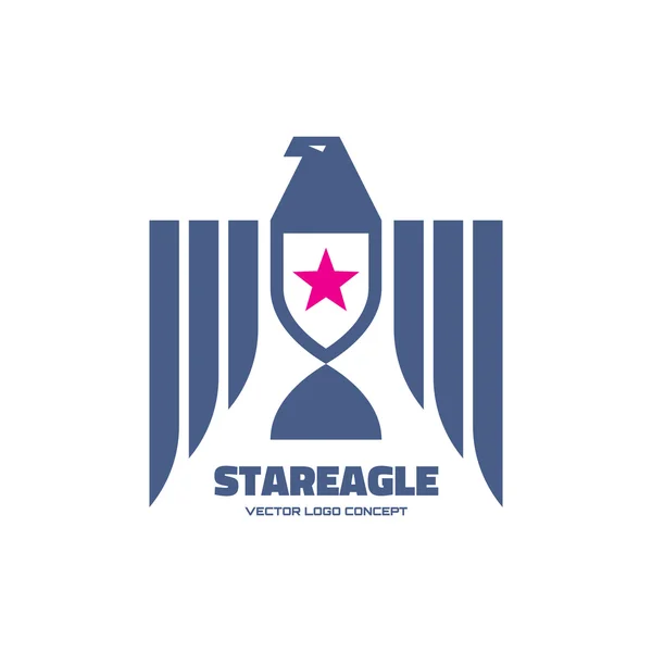 星イーグル - ロゴは、事業会社の古典的なグラフィック スタイルにログインします。イーグルのロゴの図。ベクトルのロゴのテンプレート。アメリカン ・ イーグルの概念図。アメリカのシンボル。デザイン要素. — ストックベクタ