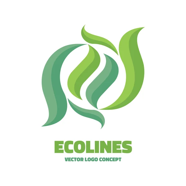 Ecolines-矢量标志概念插画。矢量设计元素. — 图库矢量图片
