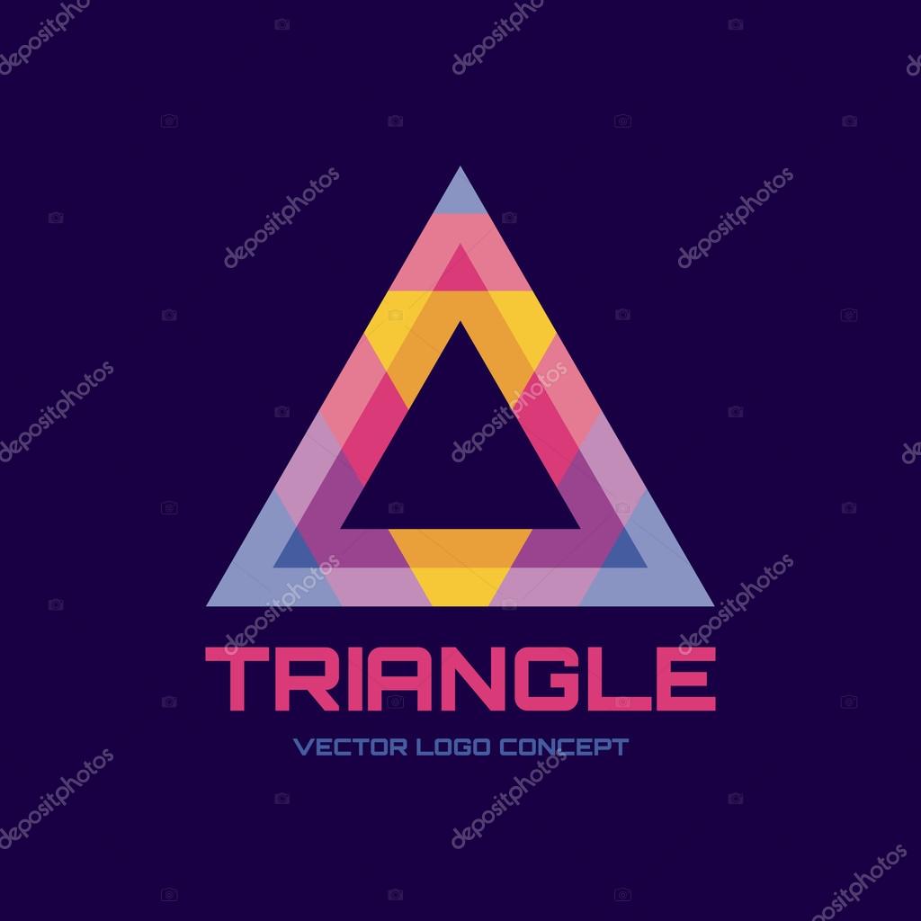 Triangle - vector logo concept illustration. Abstract triangle logo sign. Color pyramid abstract vector logo. Vector logo template. Design element.