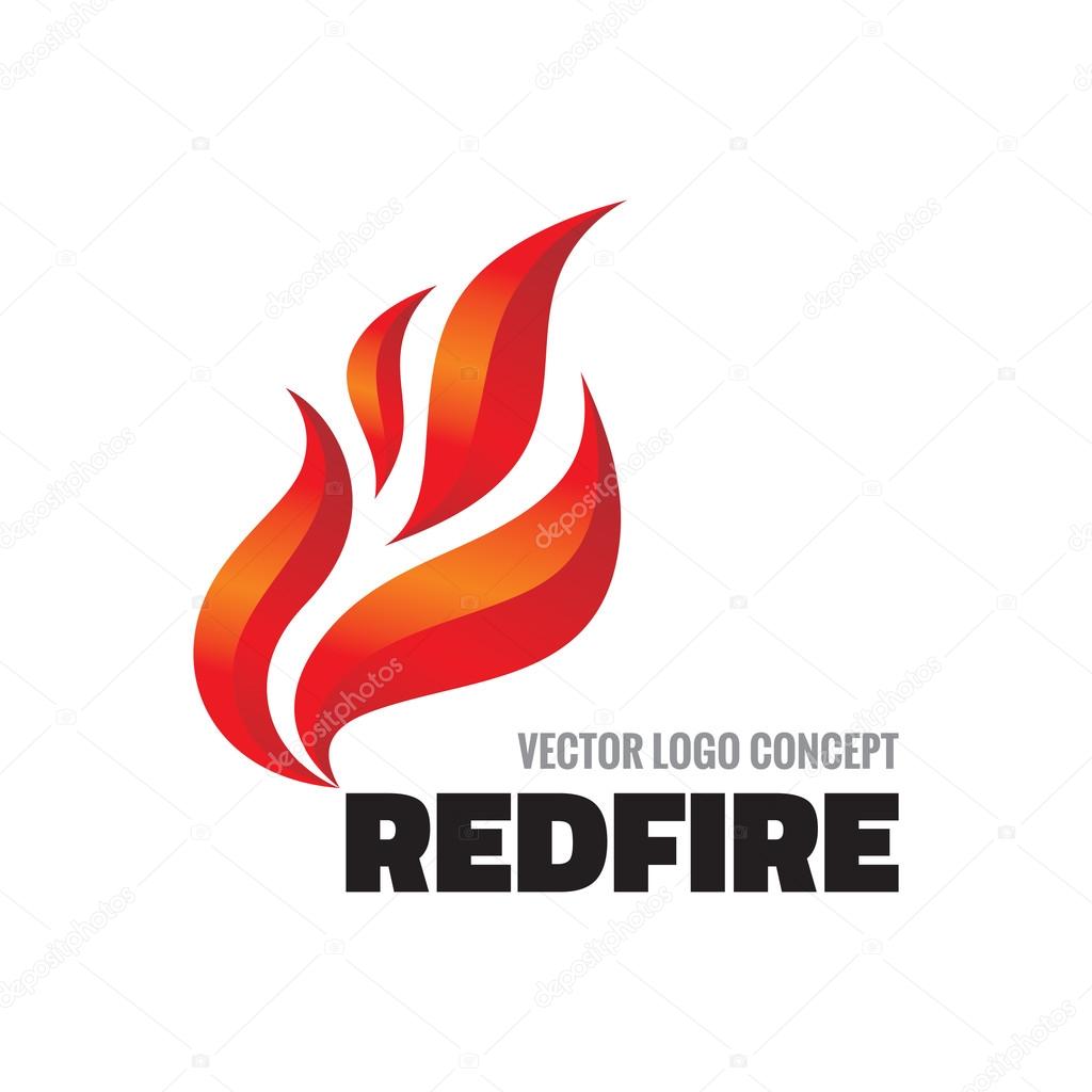 Red fire - vector logo concept illustration. Flame fire sign.