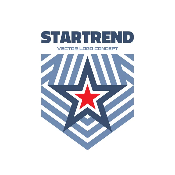 Startrend - Vektor-Logo-Konzept Illustration. Stern und Streifen Vektor-Logo. Stern abstraktes Logo. Vektor-Logo-Vorlage. Gestaltungselement. — Stockvektor