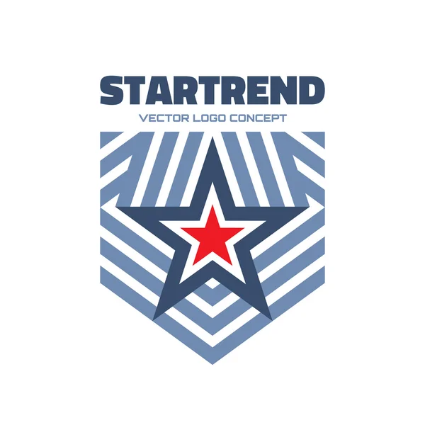 Startrend - gambar konsep logo vektor. Bintang dan garis-garis logo vektor. Logo abstrak bintang. Templat logo vektor. Elemen desain . - Stok Vektor