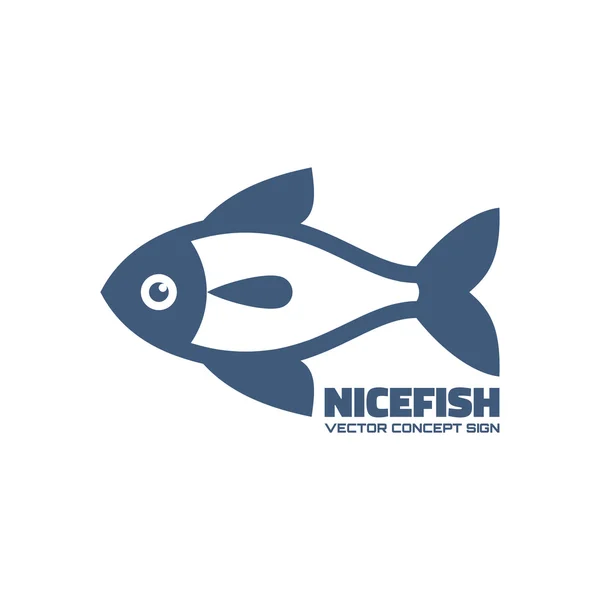 Nicefish-矢量标志的概念。鱼矢量图。矢量标志模板。设计元素. — 图库矢量图片