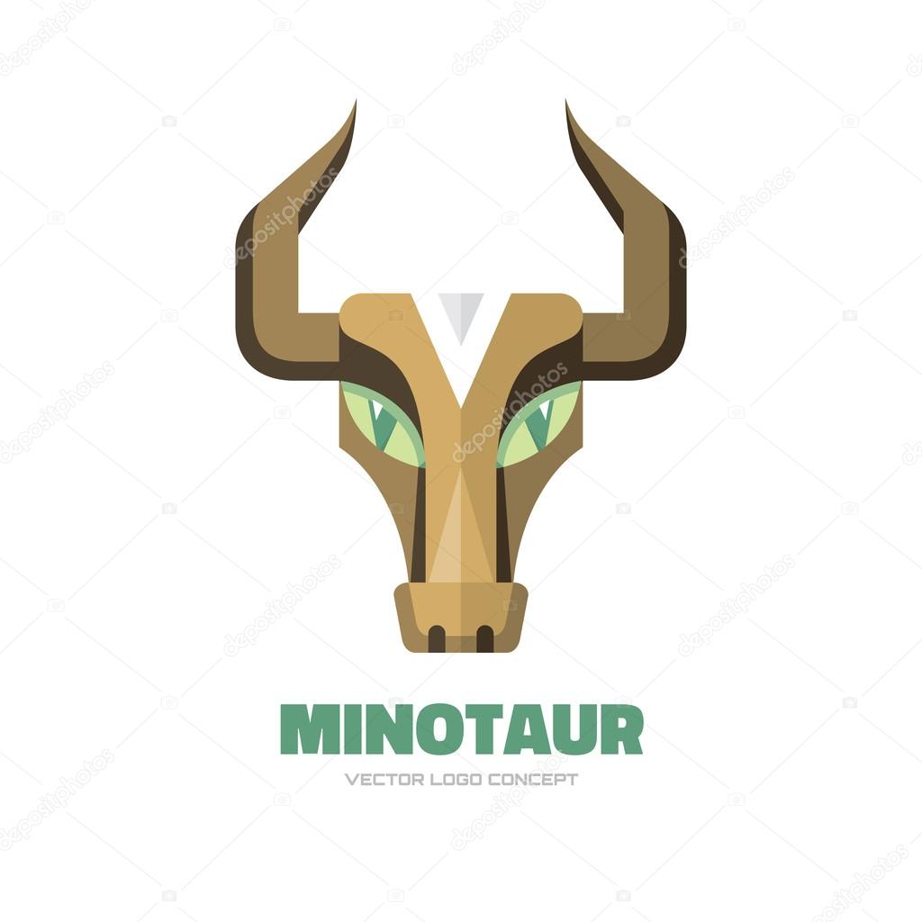 Minotaur - vector logo concept illustration. Buffalo head logo. Bull head logo. Taurus head logo. Vector logo template. Design element.