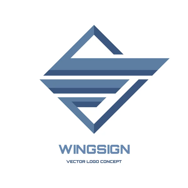 翼署名 - ベクトルのロゴのコンセプト図を抽象化します。幾何学的な抽象的なロゴ。ベクトルのロゴのテンプレート。デザイン要素. — ストックベクタ