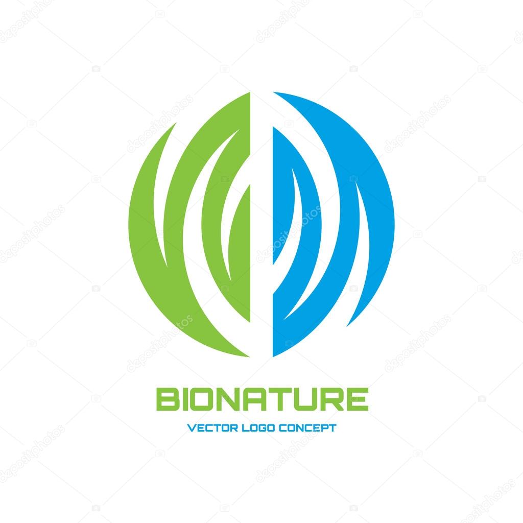 Abstract vector logo concept illustration. Nature vector logo. Abstract leaf and water logo. Vector logo template. Design element.