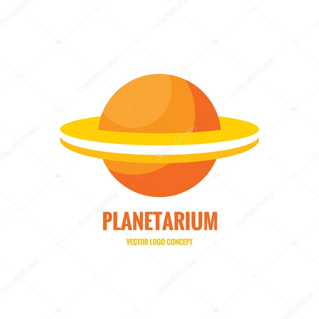 Planetarium - vector logo concept. Abstract planet illustration. Stylized Saturn abstract illustration. Vector logo template.