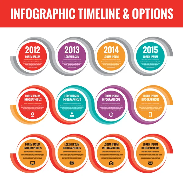Infographic επιχειρηματική ιδέα σε σχεδιασμό επίπεδη στυλ. Infographic timeline. Infographic αριθμημένα επιλογή. Πρότυπο φορέα Infographic. Εικόνες set. Στοιχείο του σχεδιασμού. — Διανυσματικό Αρχείο