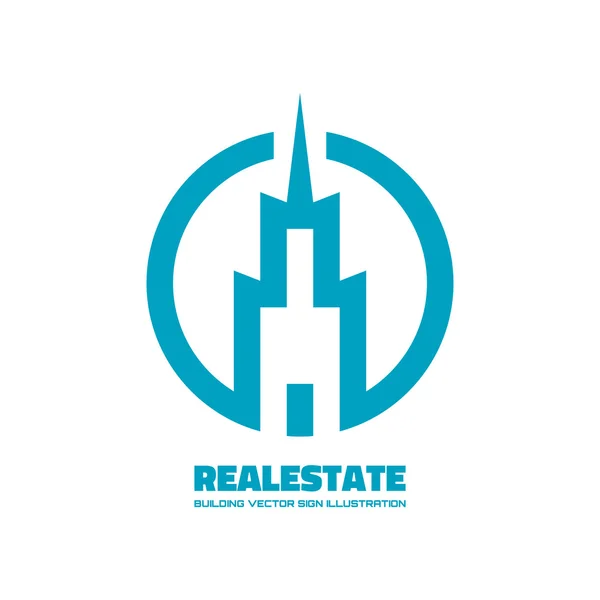 Real estate - vektor loga koncept ilustrace. Budování logo. Vektorové logo šablonu. Designový prvek. — Stockový vektor