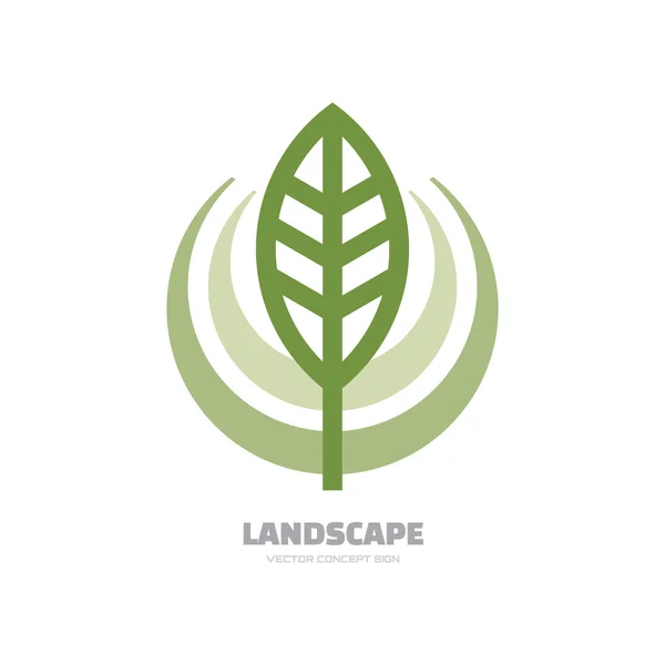 Landscape- vector logo concept illustration. Abstract leaf logo. Vector logo template. Design element. — Stock Vector