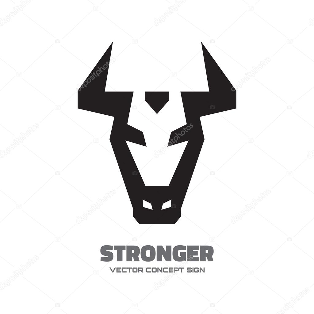 Stronger - vector logo concept illustration. Buffalo head logo. Bull head logo. Taurus head logo. Vector logo template. Design element.