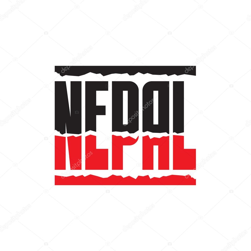 Nepal earthquake - vector logo concept illustration. Nepal help word on white background.