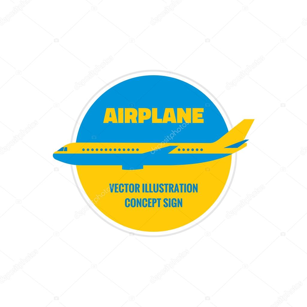 Airplane - vector logo concept illustration. Vector logo template. Airplane silhouette for transportation and travel company. Travel agency logo. Design elements.
