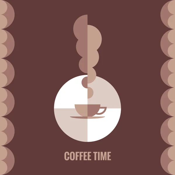 Hora do café. Ilustração de conceito vetorial para projeto criativo. Fundo geométrico abstrato. Elemento de projeto . —  Vetores de Stock