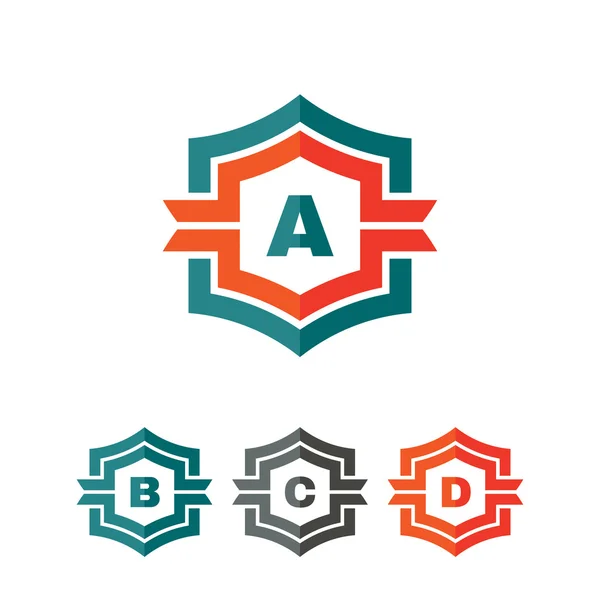 Abstraktní geometrická monogram vektorové logo koncept ilustrace. Písmeno A, B, C, D. vektorové logo šablonu. Designový prvek. — Stockový vektor