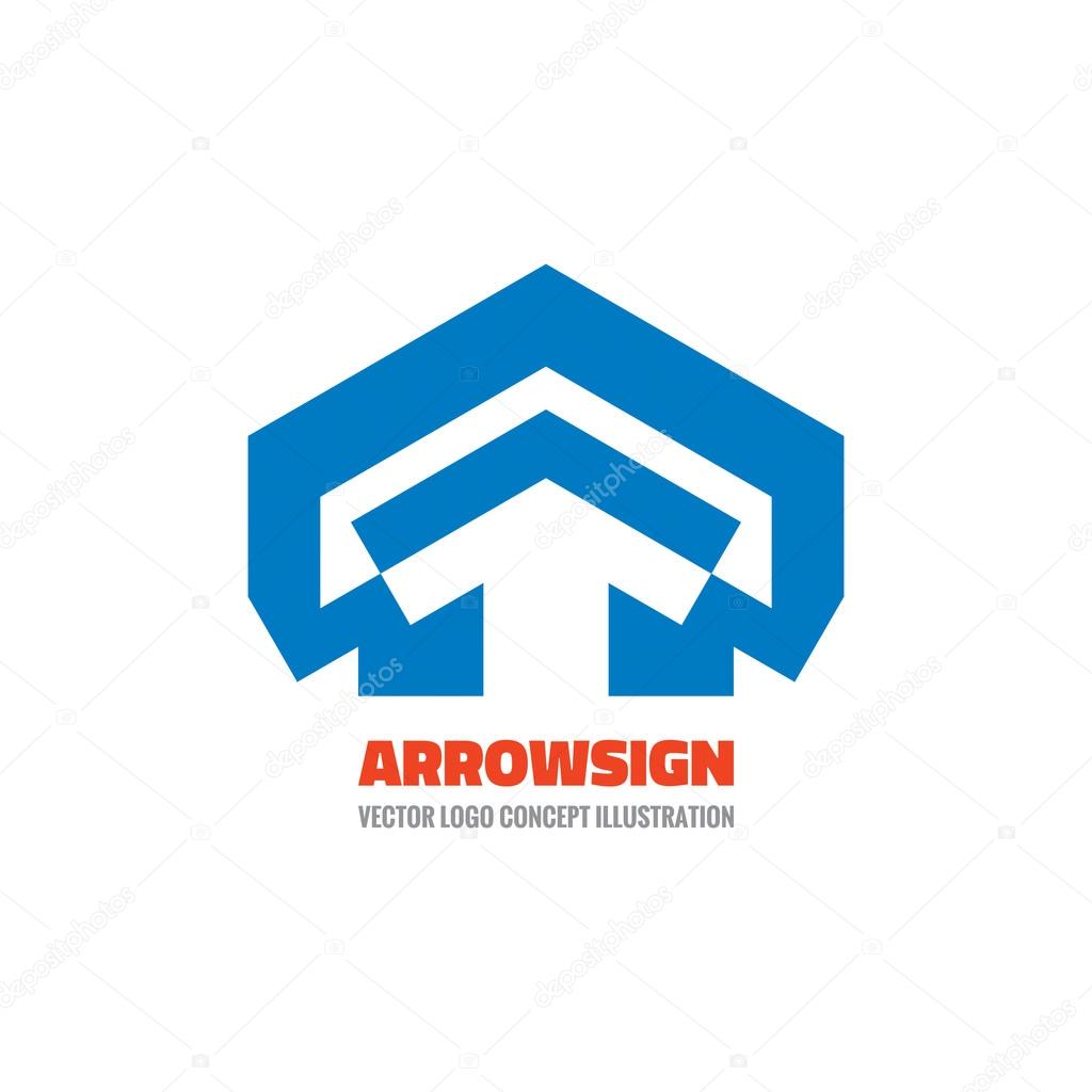 Arrow house - vector logo concept illustration. Roof building sign. Real estate logo. Vector logo template. Design element.