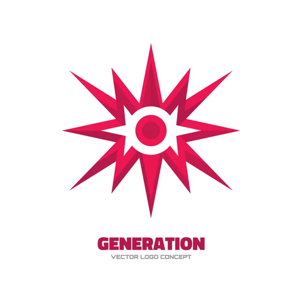 Generation - vector logo concept illustration. Sun logo. Star logo. Abstract vector illustration. Geometric vector structure. Design element. — Stock vektor