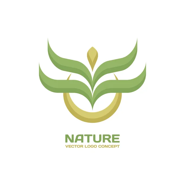 Natureza - conceito de logotipo vetorial. Ilustração vetorial de ecologia de folhetos. Logotipo do produto orgânico. Logotipo da natureza. Modelo abstrato do sinal do logotipo do vetor. Elemento de projeto . —  Vetores de Stock