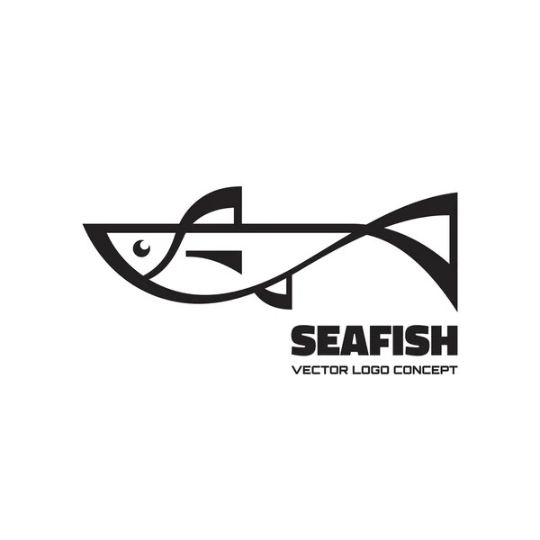 Seafish - vector logo concept. Fish vector illustration. Vector logo template. Design element. — Stockvector