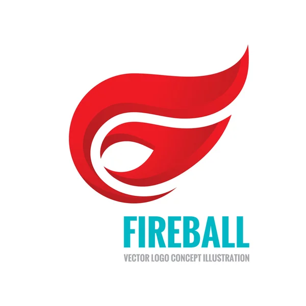 Fireball - illustration de concept de logo vectoriel. Panneau logo feu. Flamme logo signe. Modèle de logo vectoriel. Élément de conception . — Image vectorielle