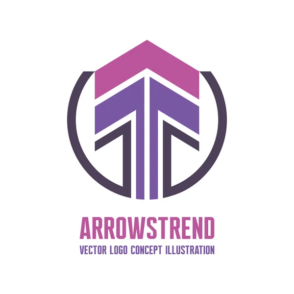 Arrowstrend - векторная концепция логотипа для бизнес-компании. Знак логотипа со стрелками. Логотип недвижимости. Шаблон логотипа вектора. Элемент дизайна . — стоковый вектор