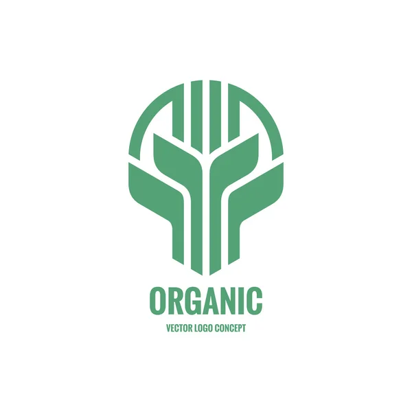 Sprouts and leaves - vector logo concept illustration. Organic logo. Ecology logo. Leafs logo. Bio logo. Nature logo. Agriculture logo. Vector logo template. Design element. — Wektor stockowy