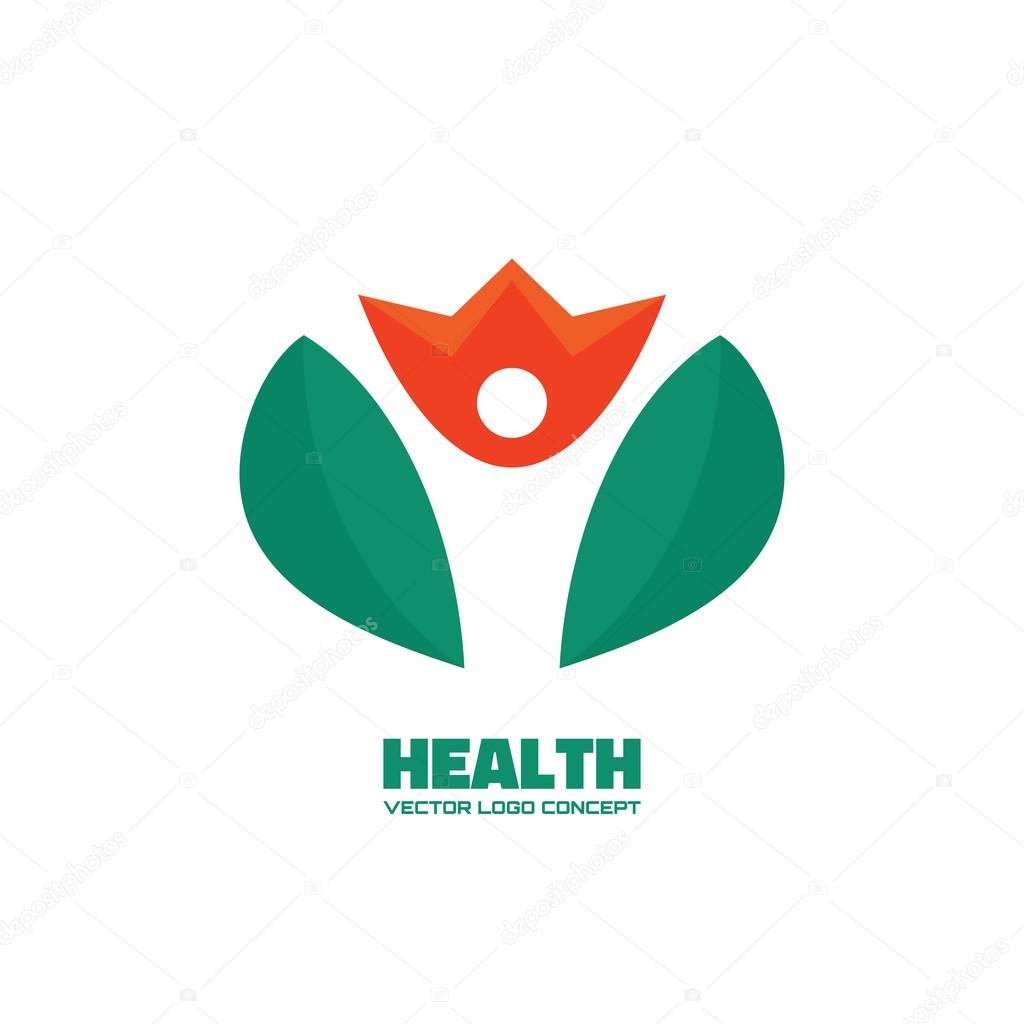 Health - silhouette human in flower - vector logo concept illustration. People logo. Human character logo. Man logo. Flower logo. Vector logo template. Design element.